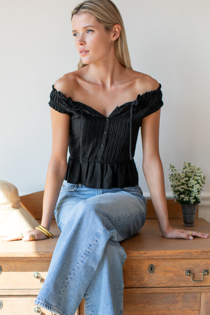 Roussillon Top - Jet Black