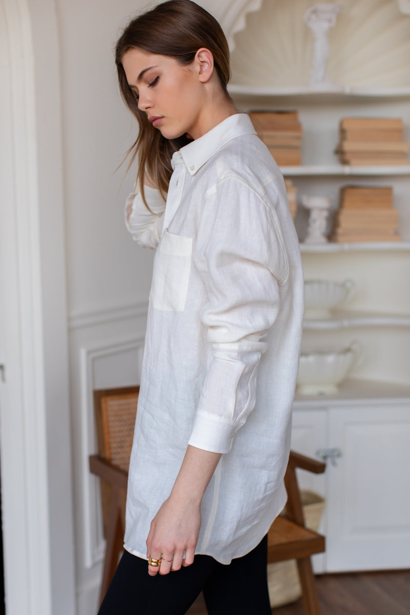 Ry Shirt Hem Tunic - Natural Linen