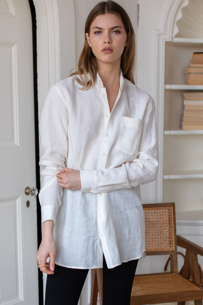 Ry Shirt Hem Tunic - Natural Linen