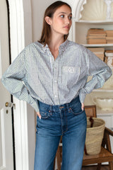 Ryan Shirt - Moss Stripe Poplin - Emerson Fry