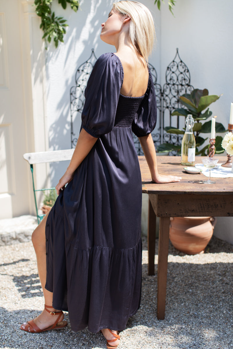 Santiago 3 Maxi Dress - Midnight Satin