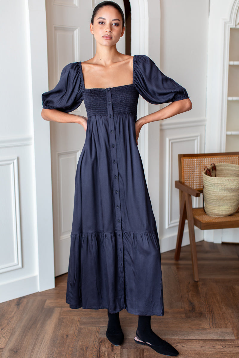 Santiago 3 Maxi Dress - Midnight Satin