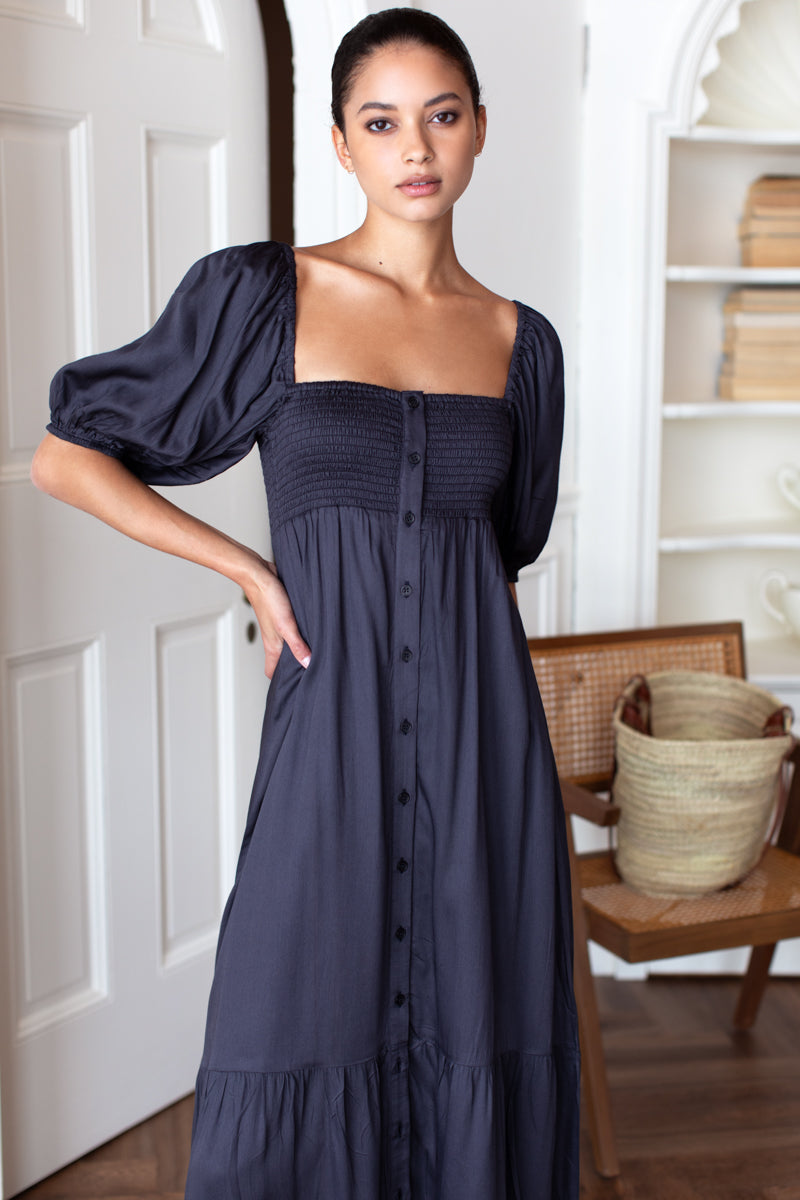 Santiago 3 Maxi Dress - Midnight Satin