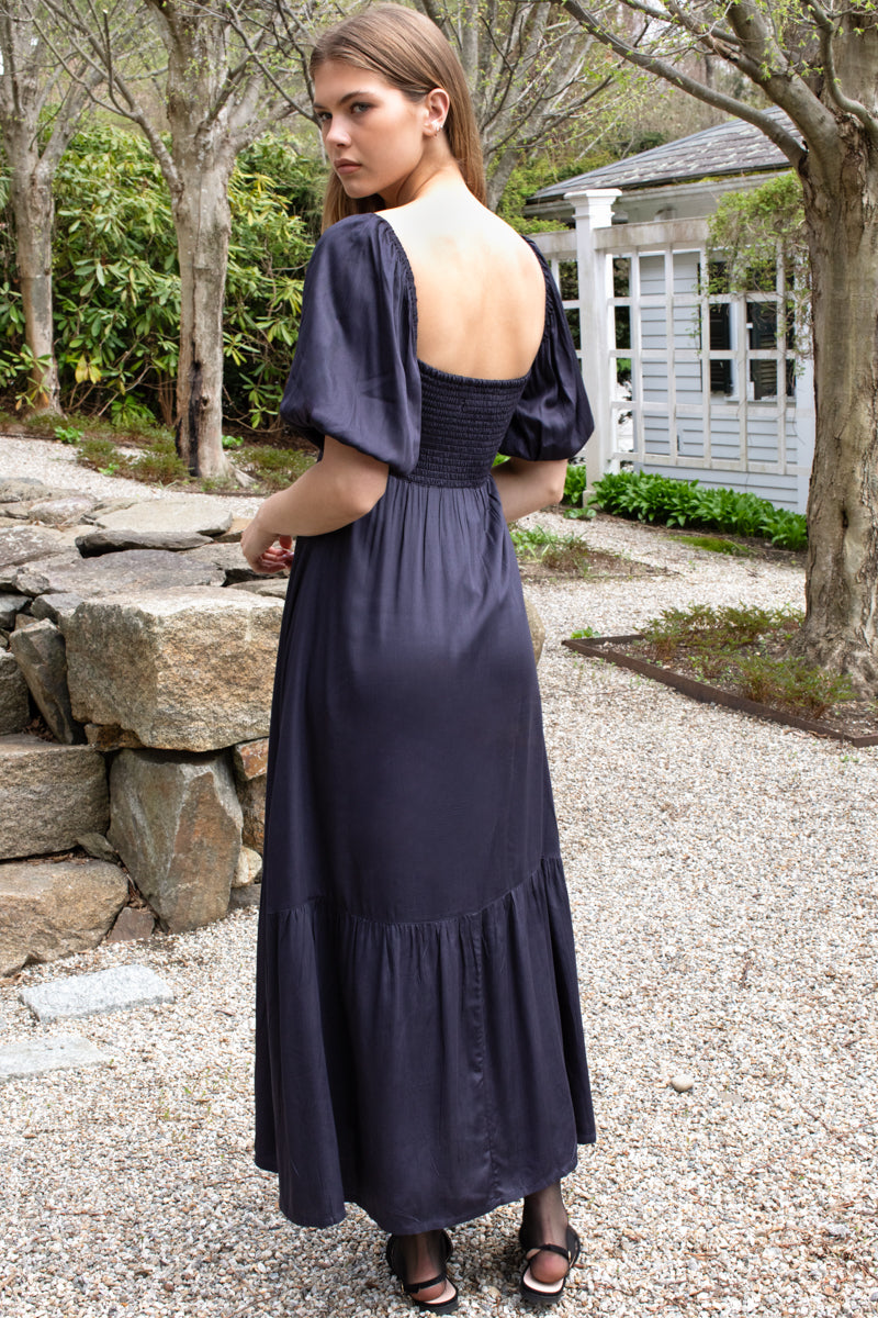 Santiago 3 Maxi Dress - Midnight Satin