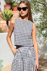【高額売筋】 Studio Boxy Fry Emerson - Check White + Black - Top トップス