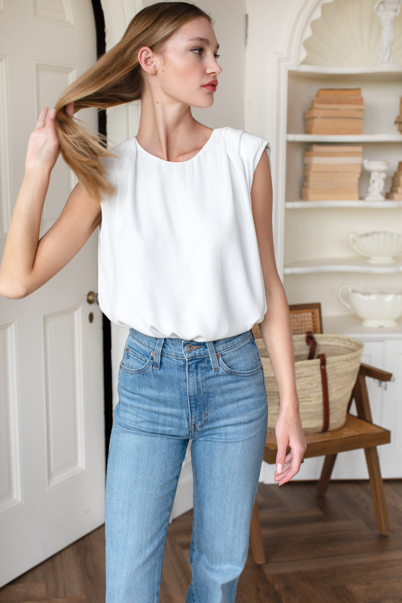 Sleeveless Blouse - White