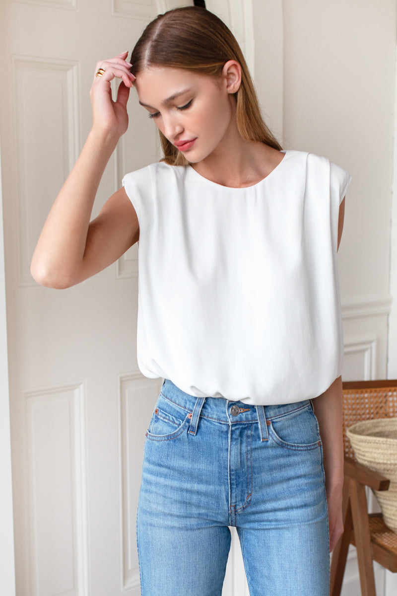 Sleeveless Blouse - White