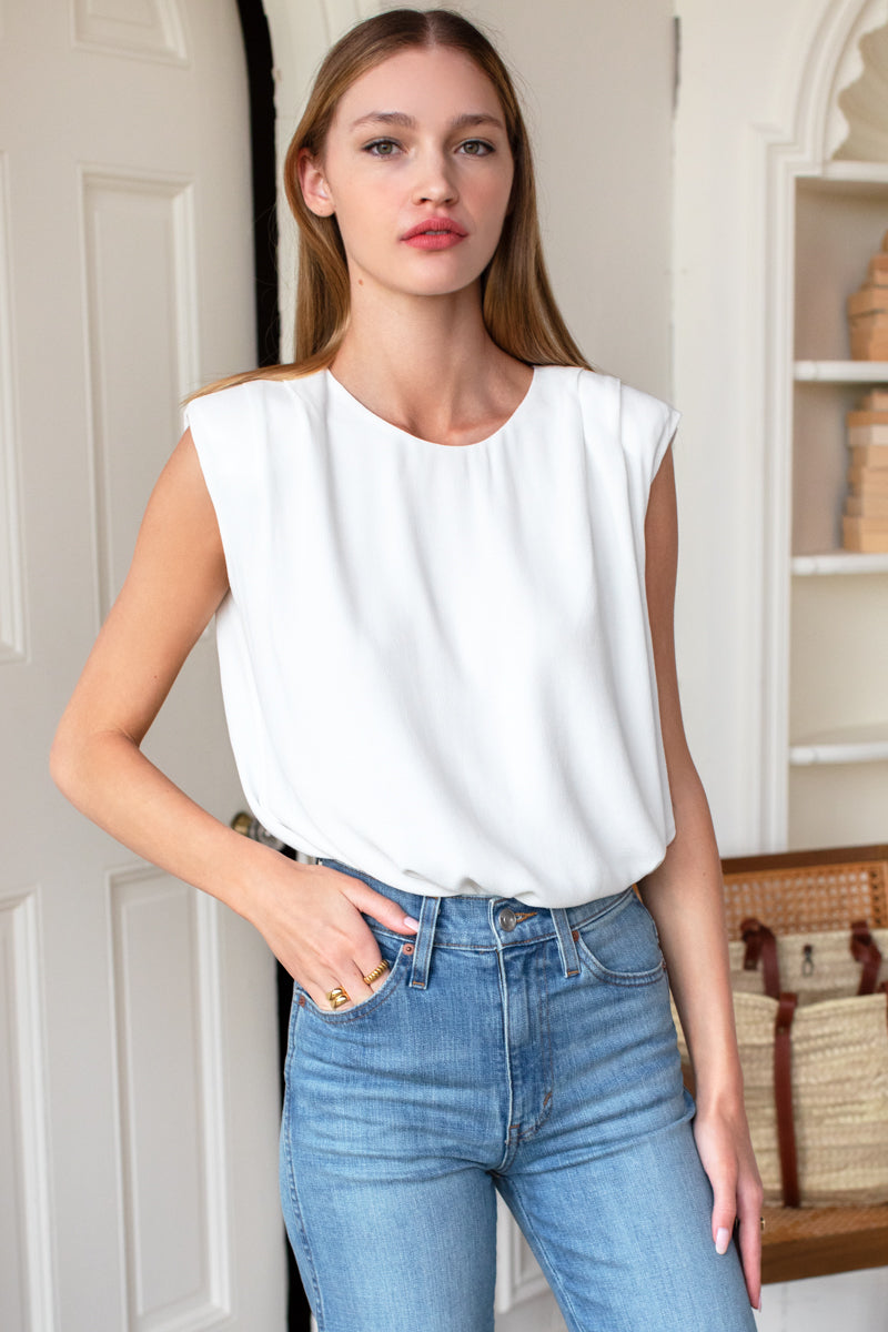 Sleeveless Blouse - White