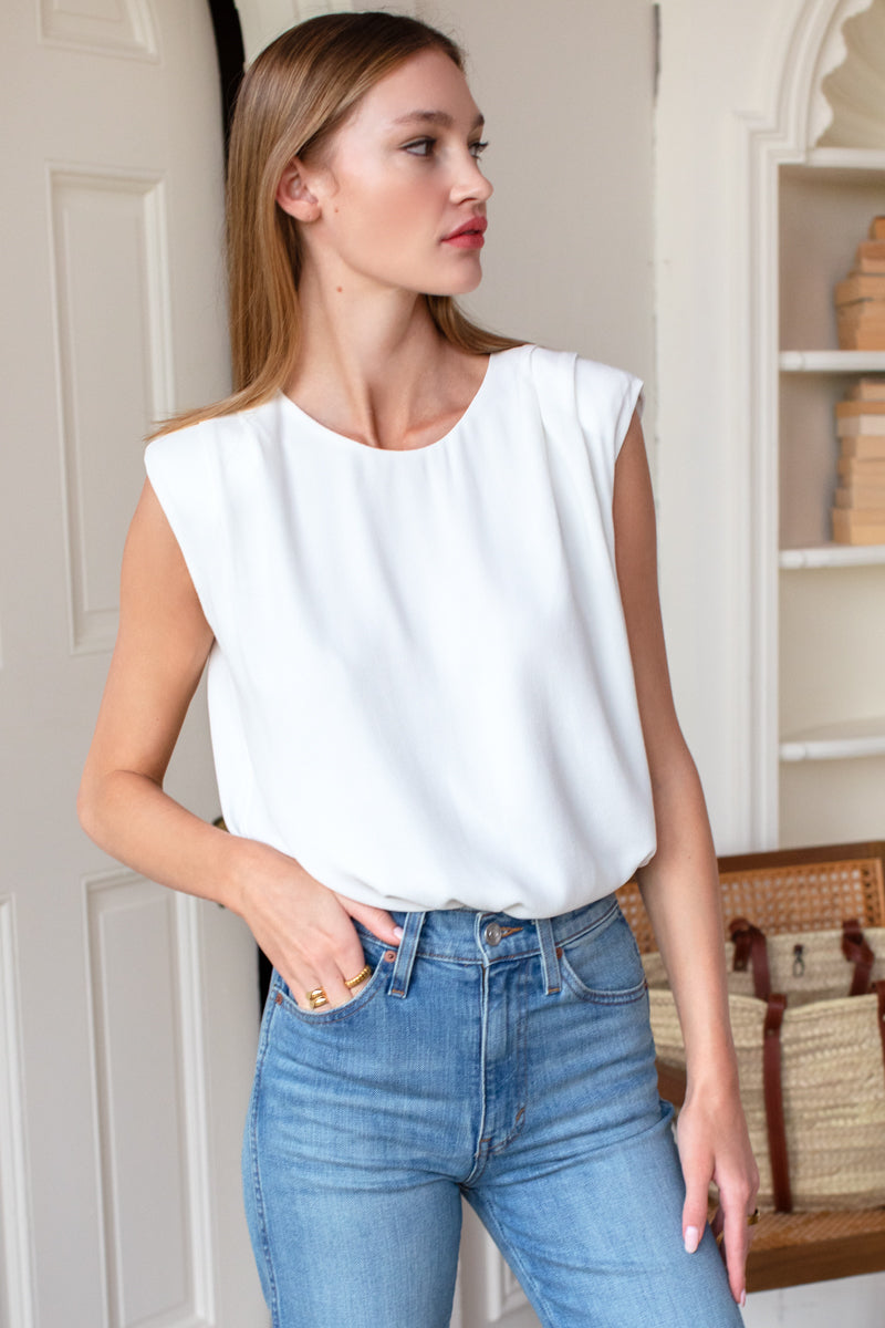 Sleeveless Blouse - White