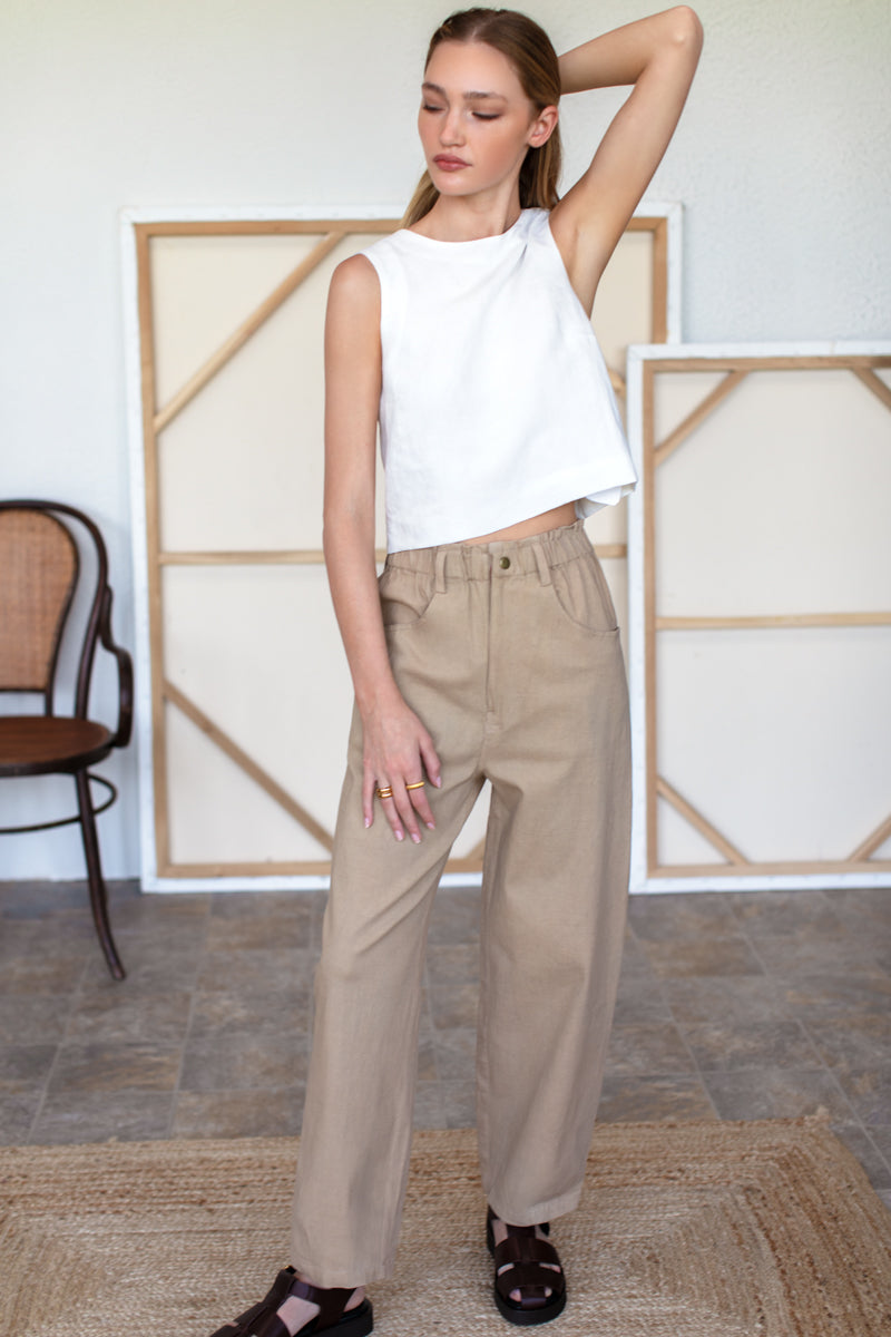 Studio Barrel Chino - Pale Khaki Organic