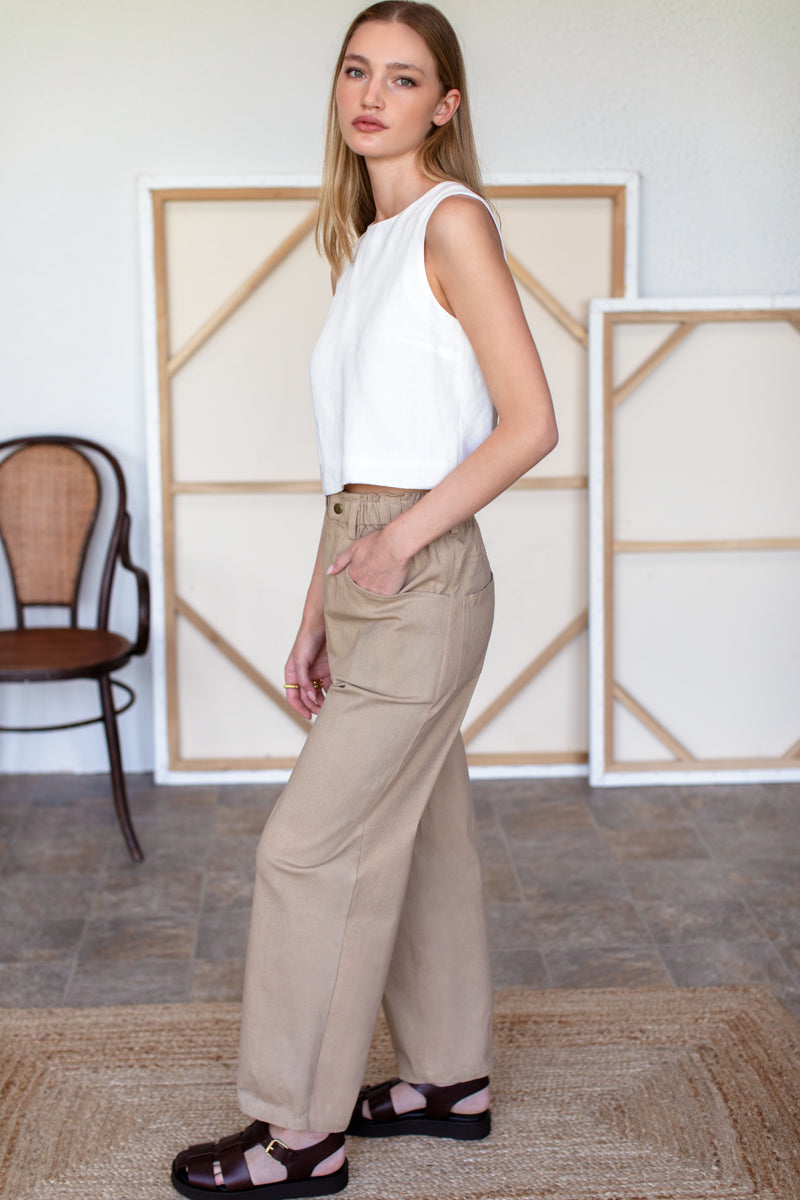 Studio Barrel Chino - Pale Khaki Organic