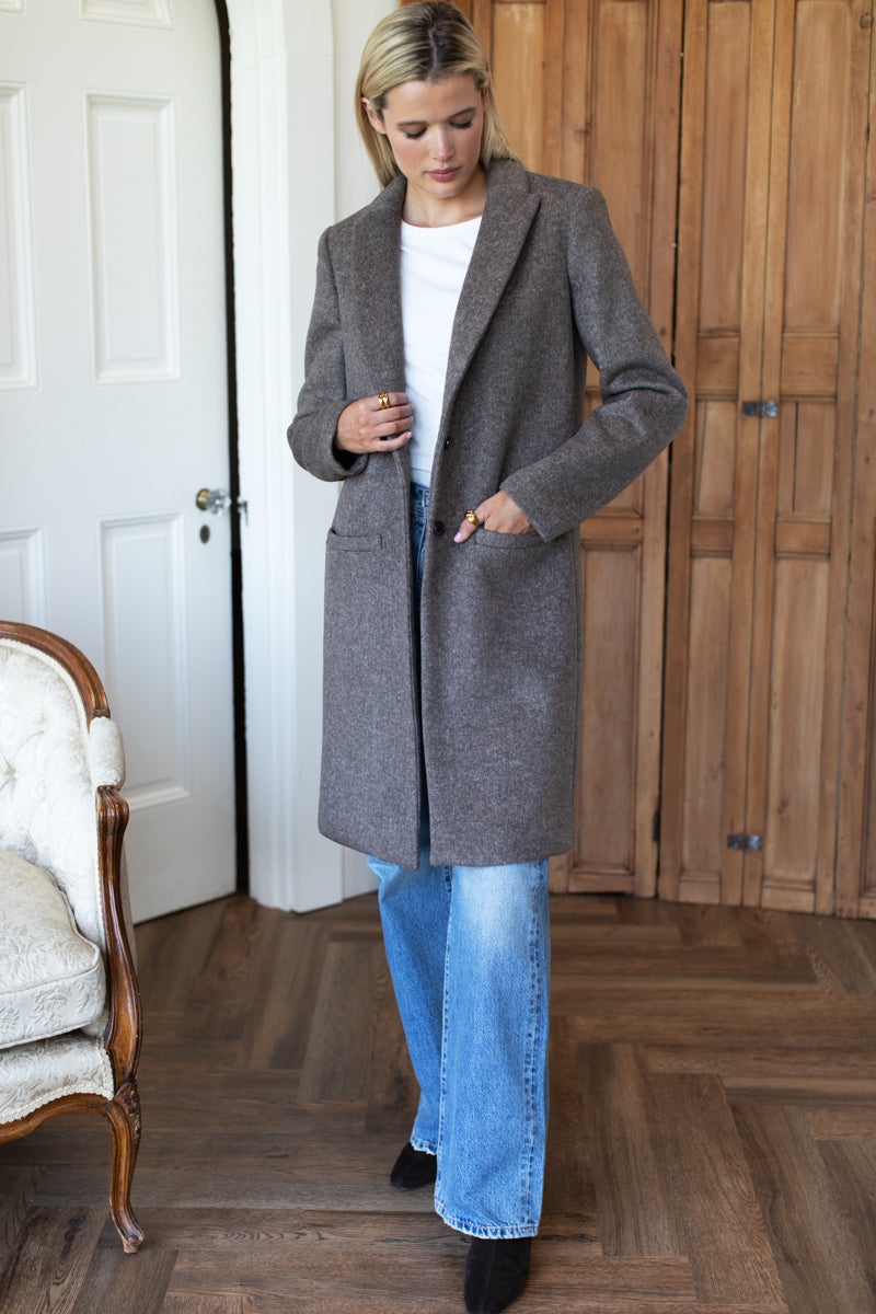 Tailored Coat - Dark Truffle Wool