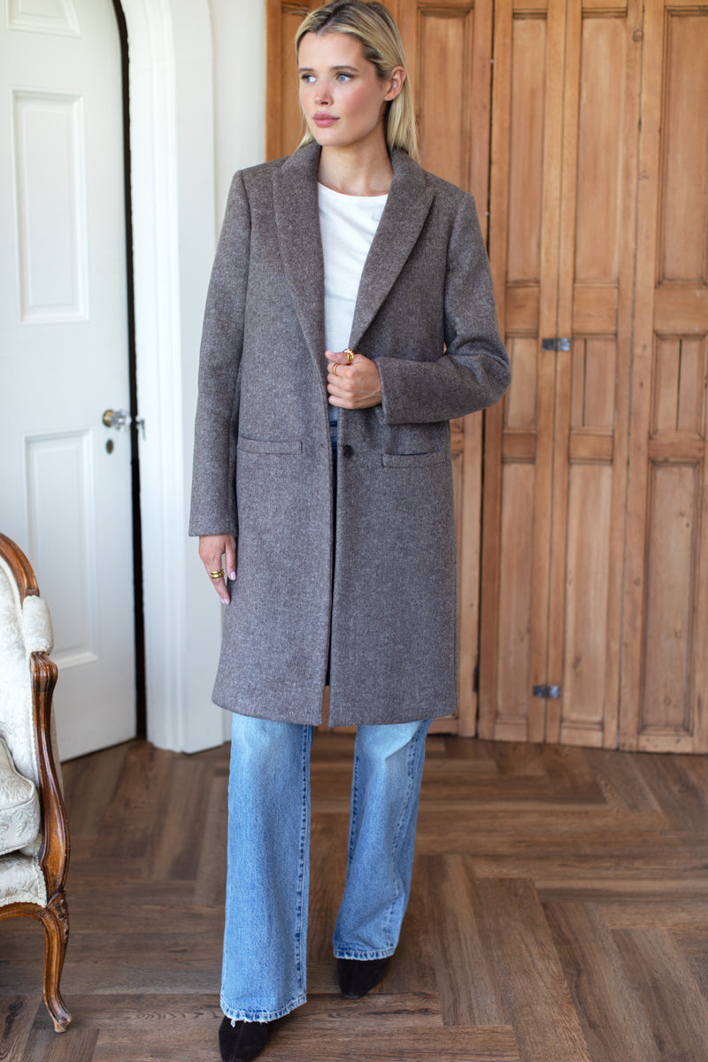 Tailored Coat - Dark Truffle Wool