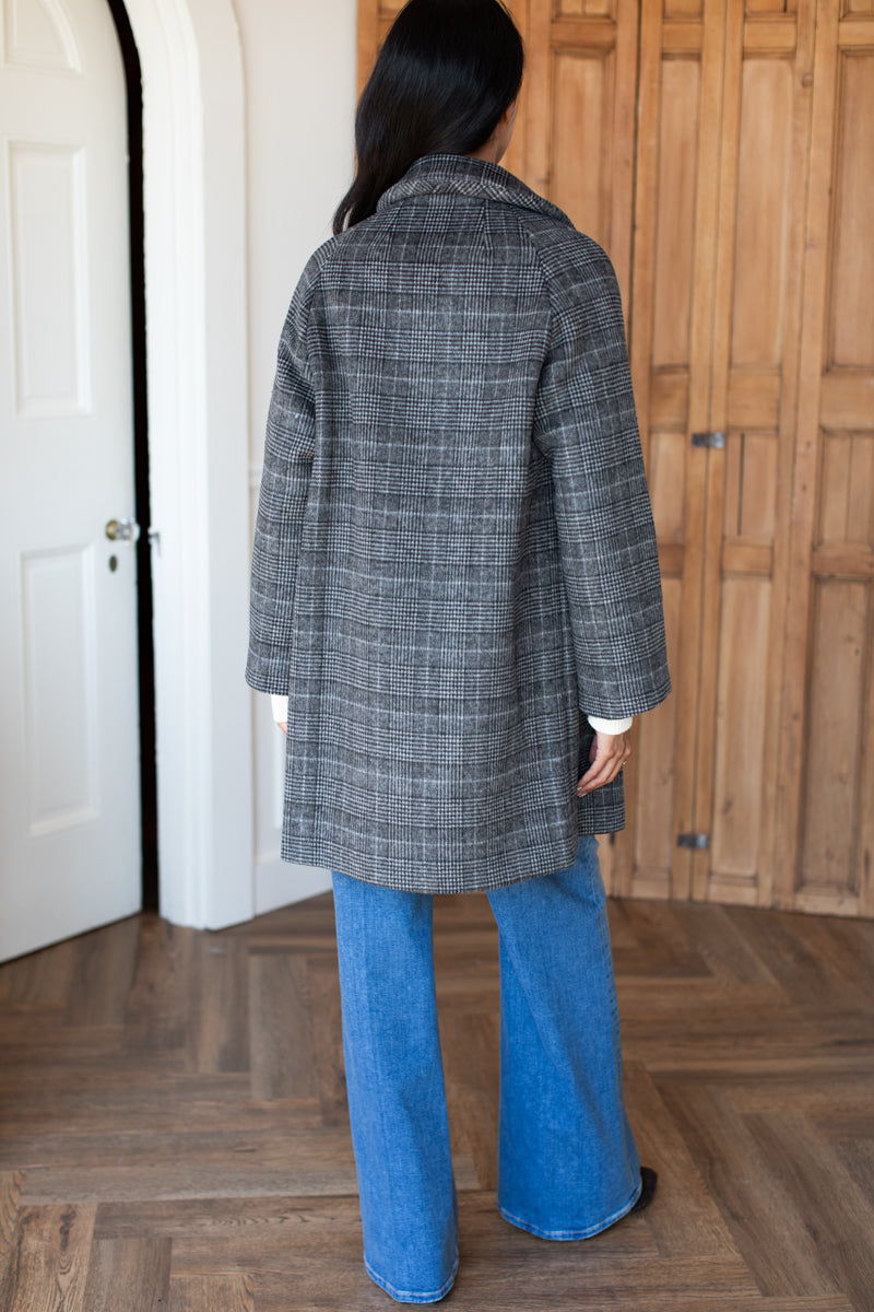 Thomas Coat - Stewart Plaid Charcoal Wool