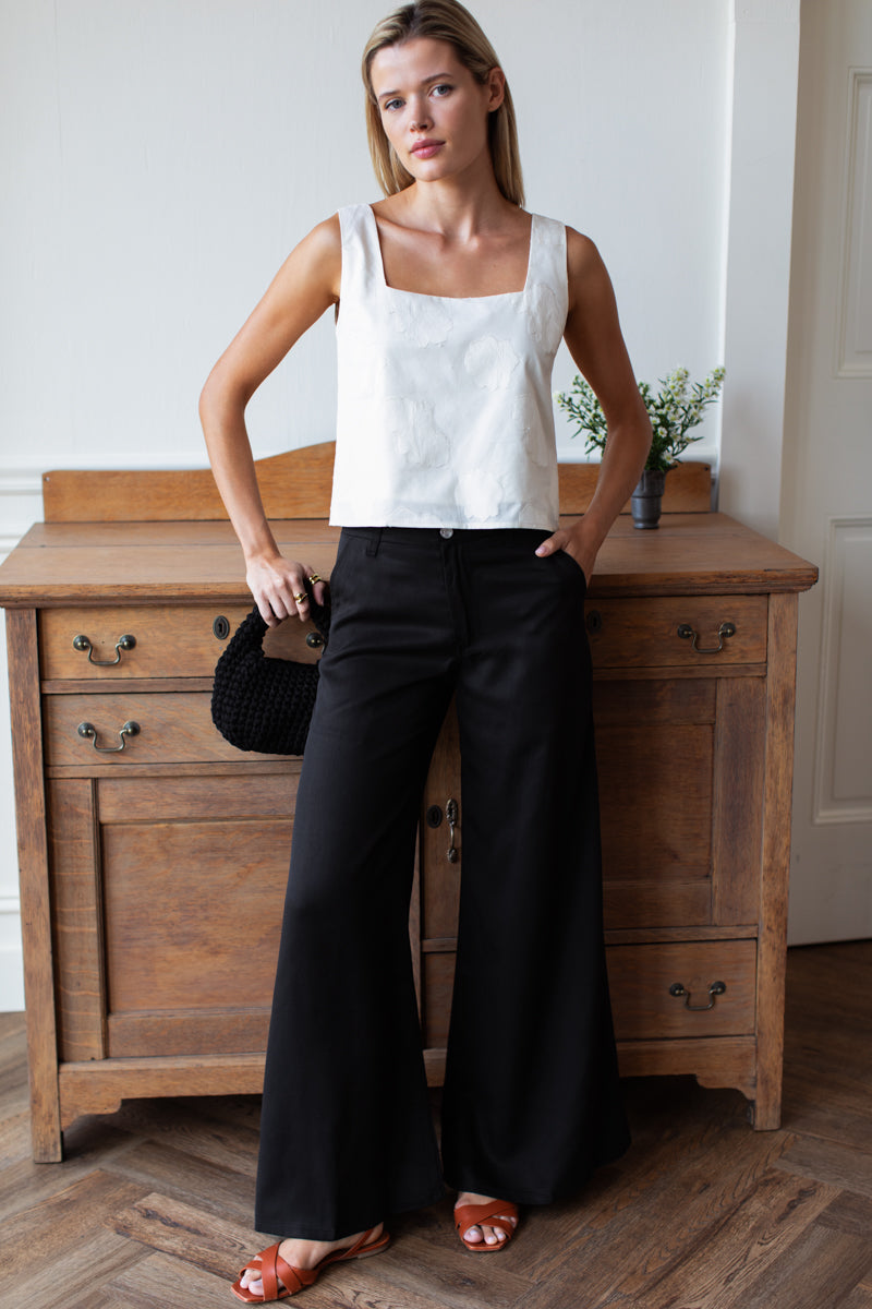 Tulip Trouser - Black Tencel