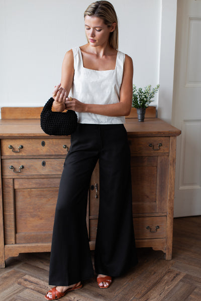 Tulip Trouser - Black Tencel
