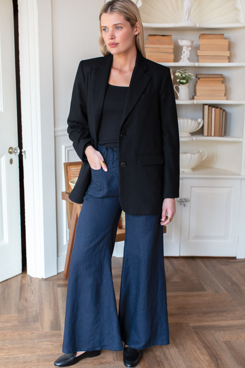 Tulip Wide Leg Pants - Midnight