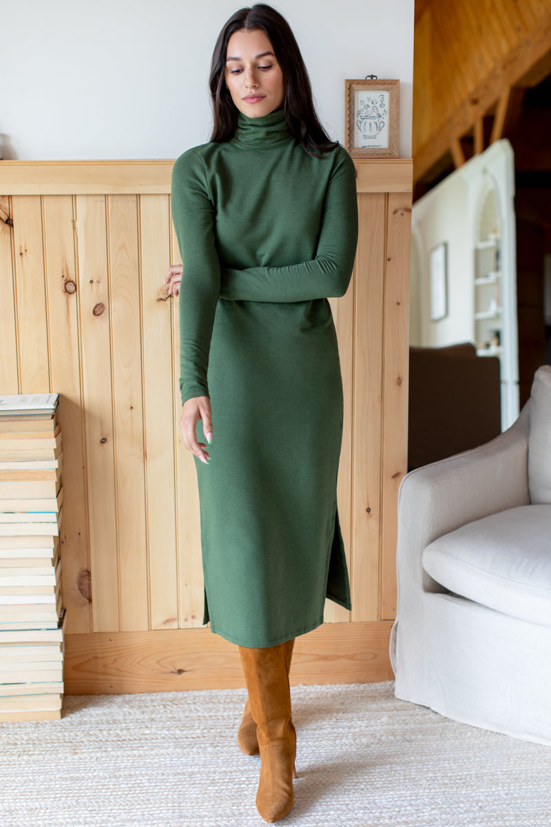 Turtleneck Dress - Moss Terry Organic Turtleneck Dress - Moss Terry Organic