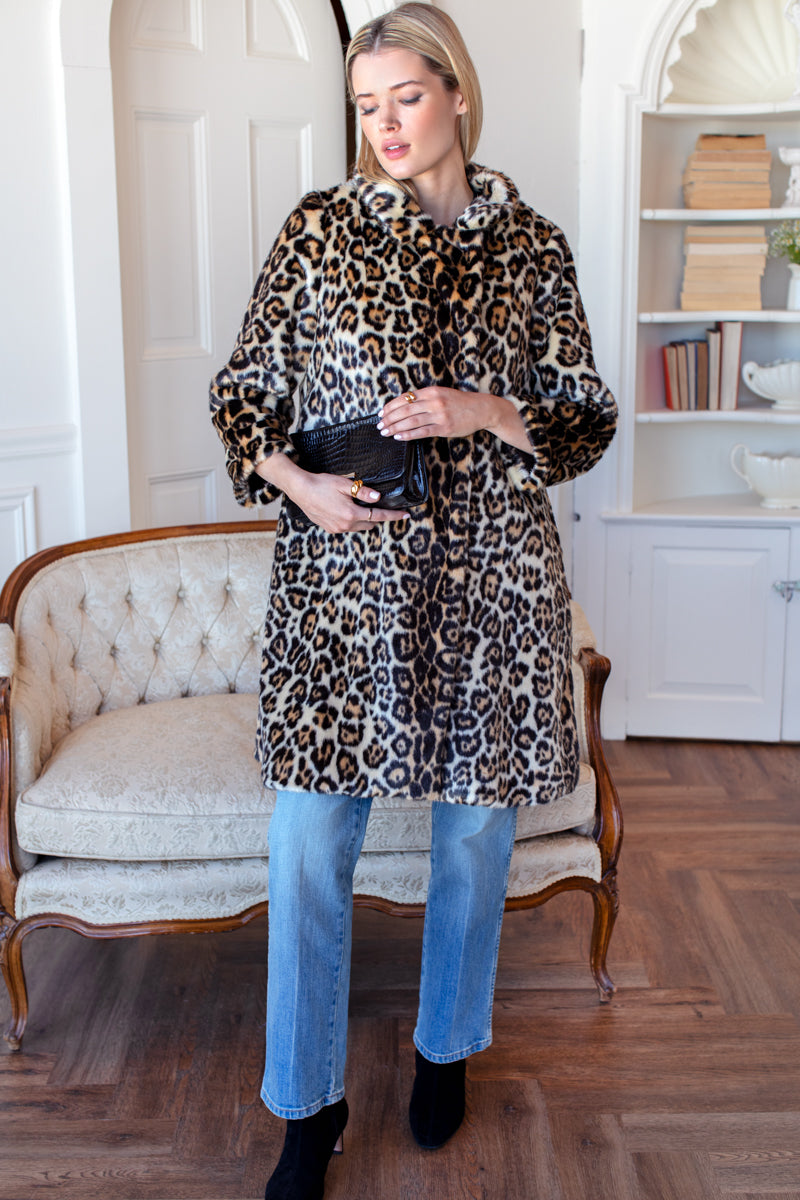 Vegan Leopard Coat - Leopard