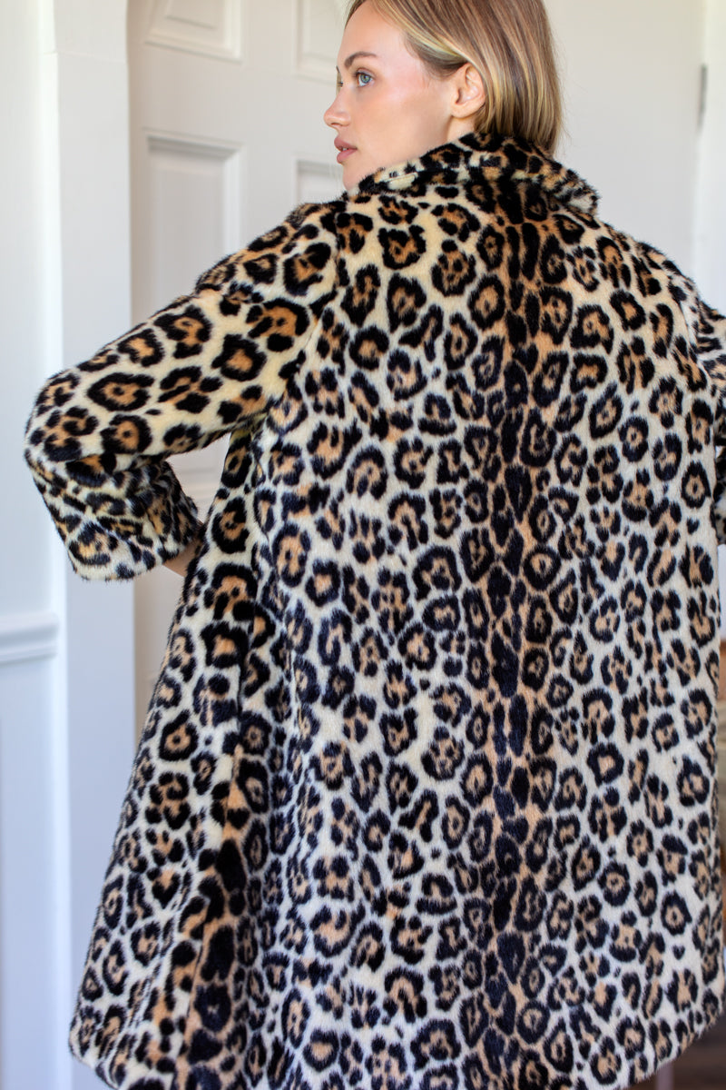 Vegan Leopard Coat - Leopard