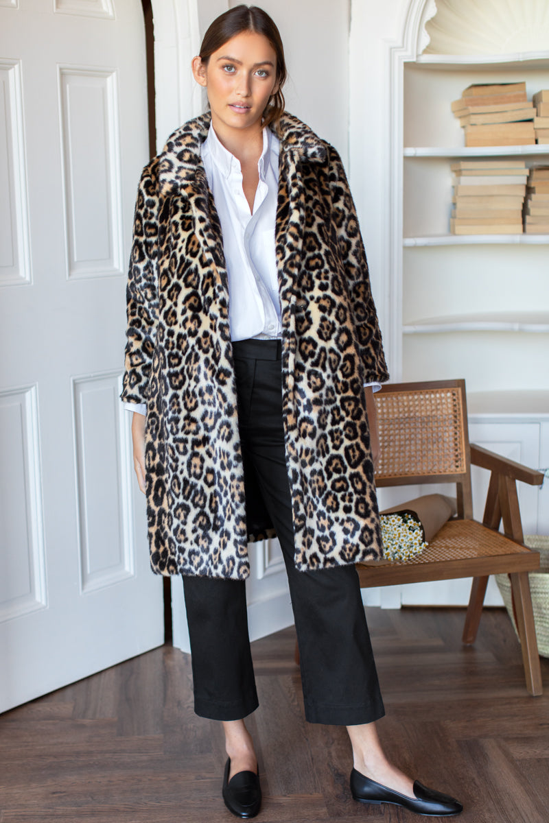 Vegan Leopard Coat - Leopard