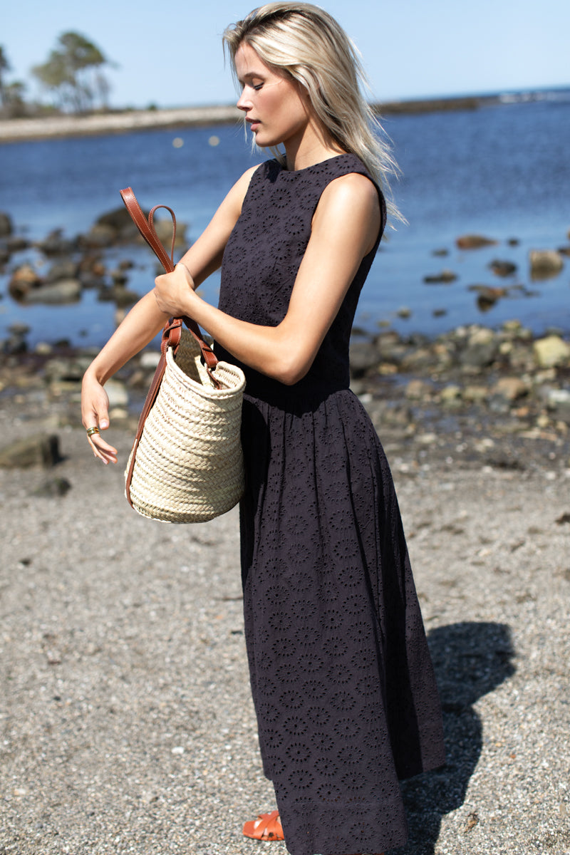 Studio Boxy Top - Midnight Eyelet