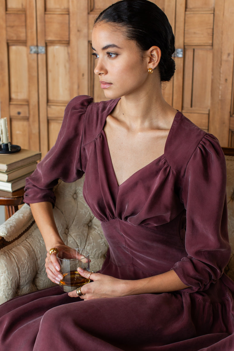 Tresor Basque Dress - Bitter Chocolate