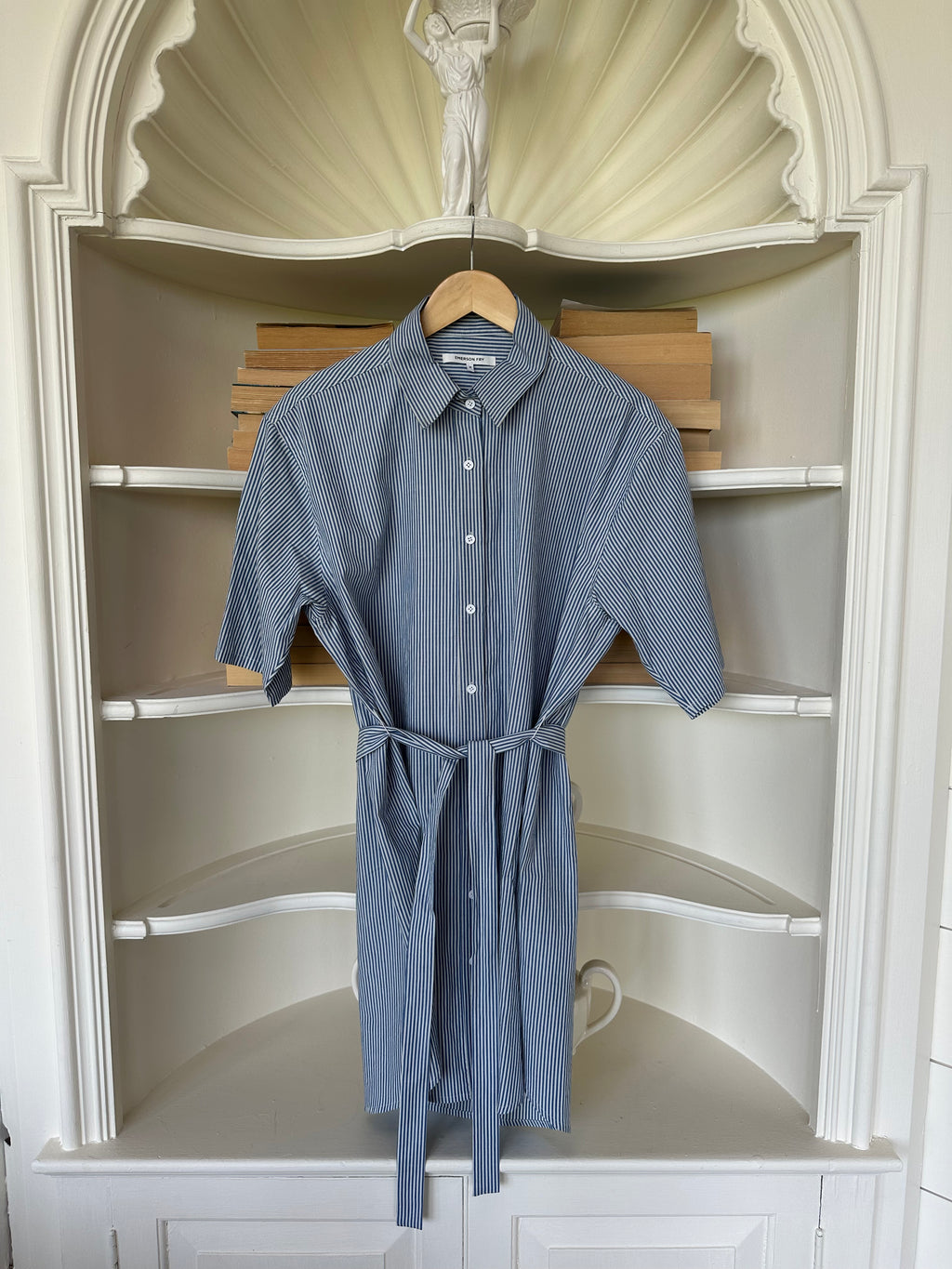 Button Down T Shirt Dress - Cape Blue Stripe