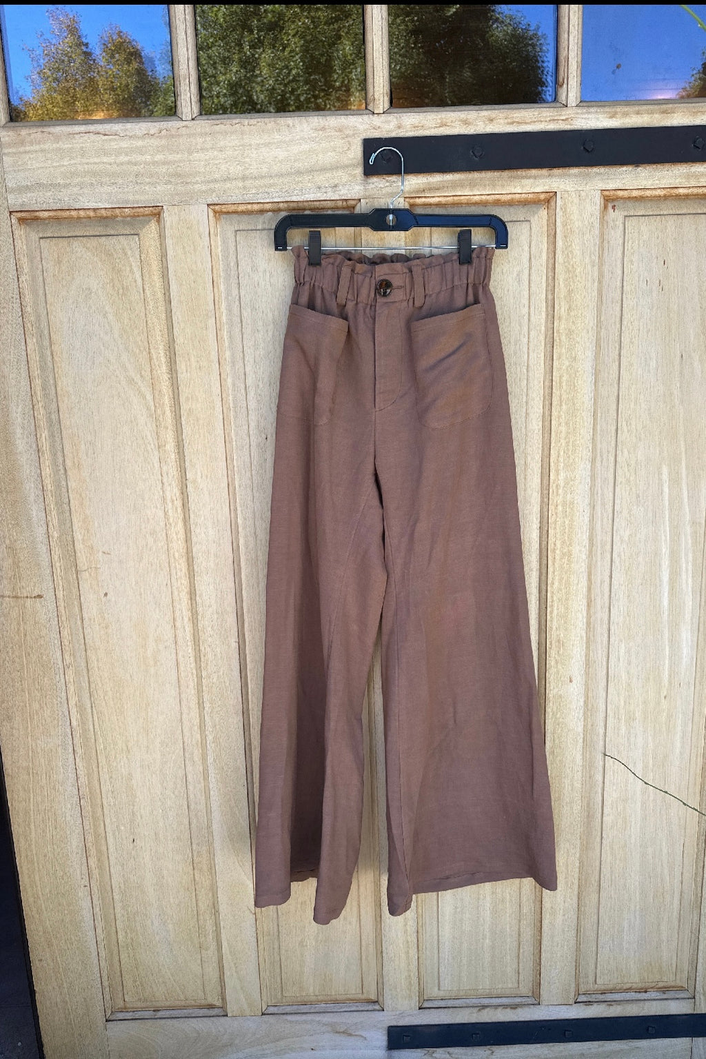 Zip Front Tulip Crop flare 2 - mocha cocoa delete