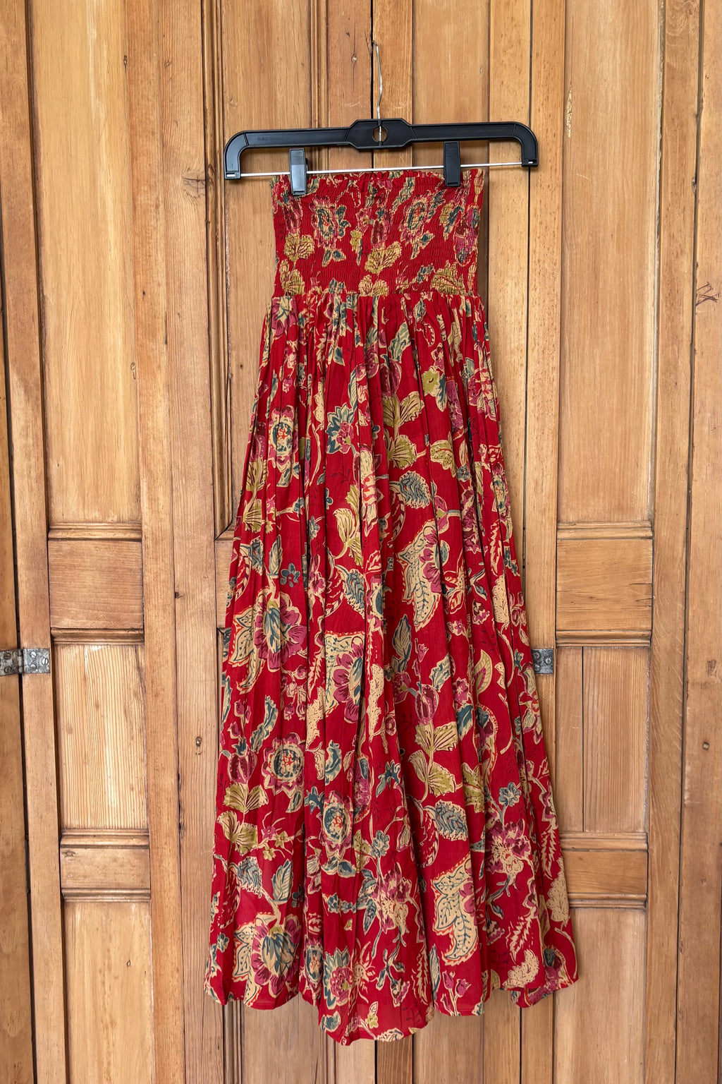 Smocked Maxi Skirt - Pompeian Blooms Organic