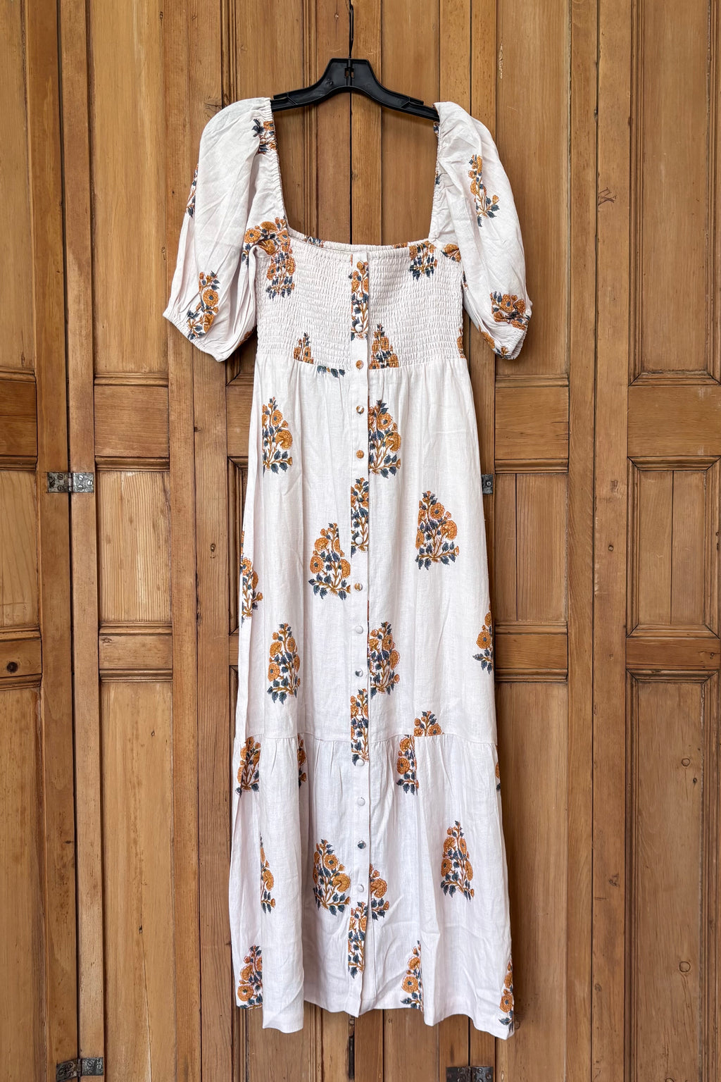 Santiago 4 Maxi Dress - Tomas Flowers Marigolds Linen