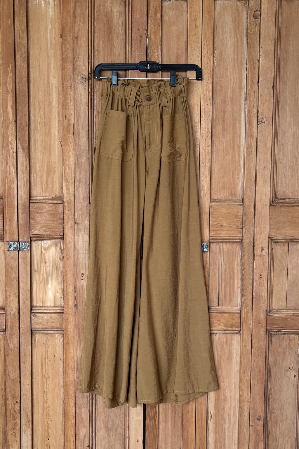 Tulip Wide Leg Pant Clean Hem - Camel