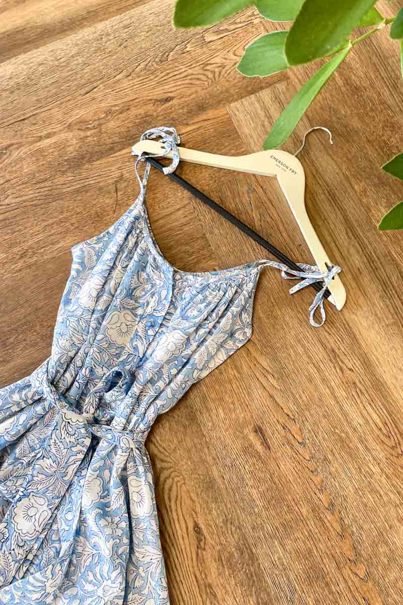 India Button Front Sundress 2 - Arbor Blissful Blue Organic