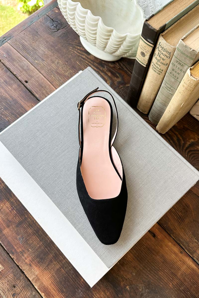 Black suede flats online