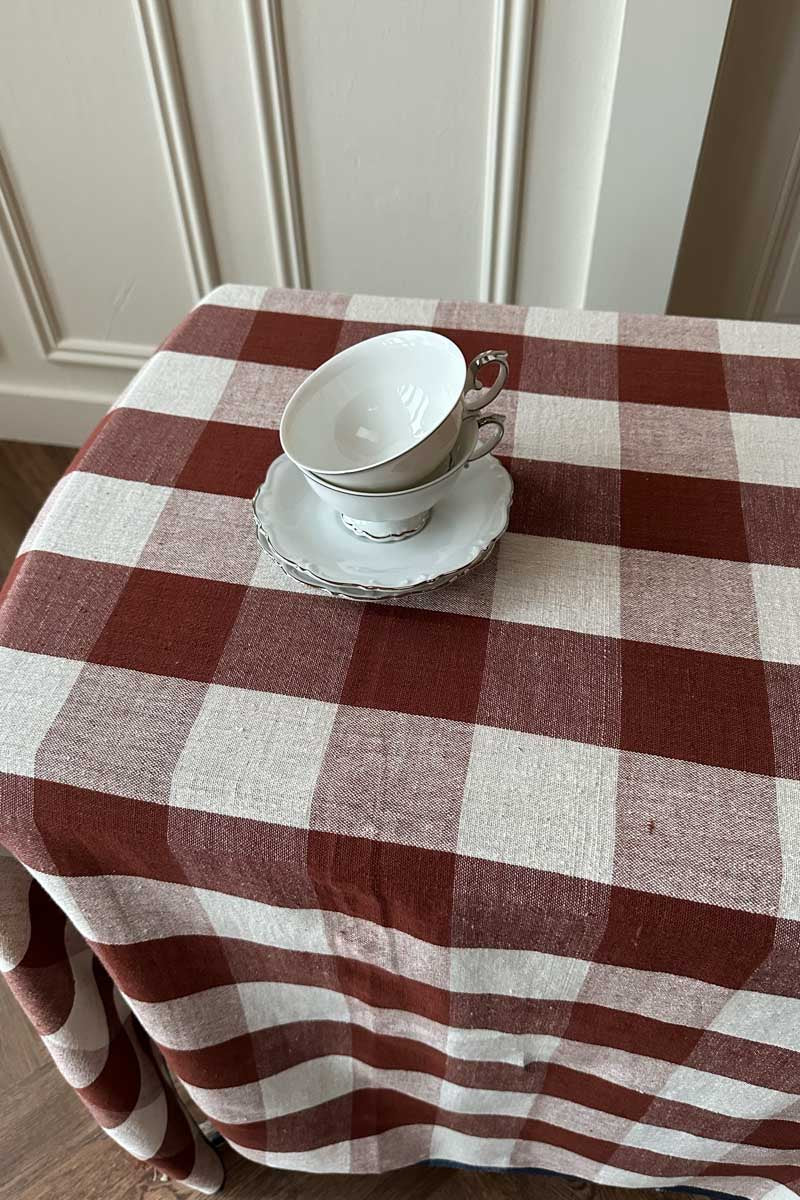 Plaid Tablecloth - Rust