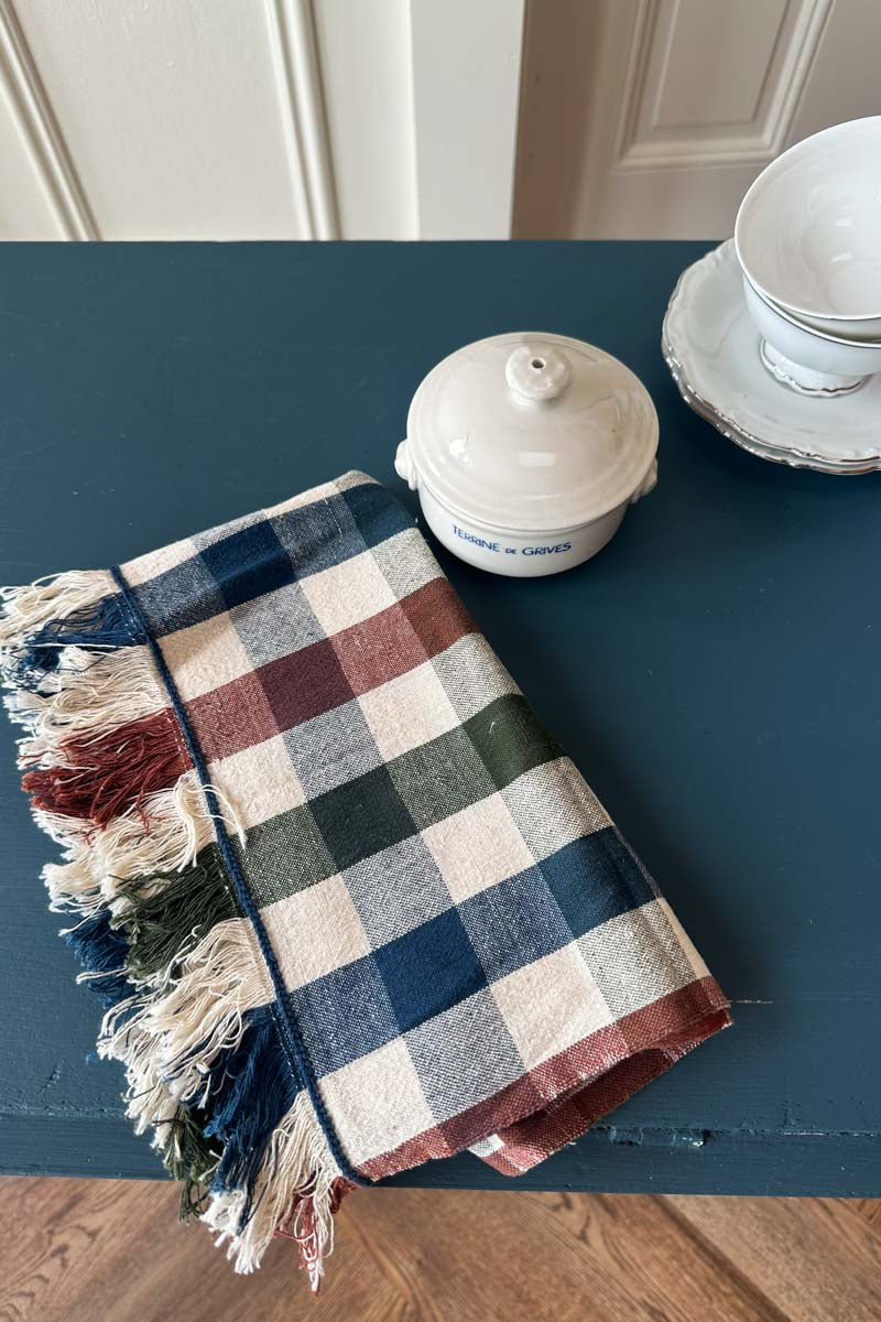 Plaid Napkin Set - Rust + Indigo