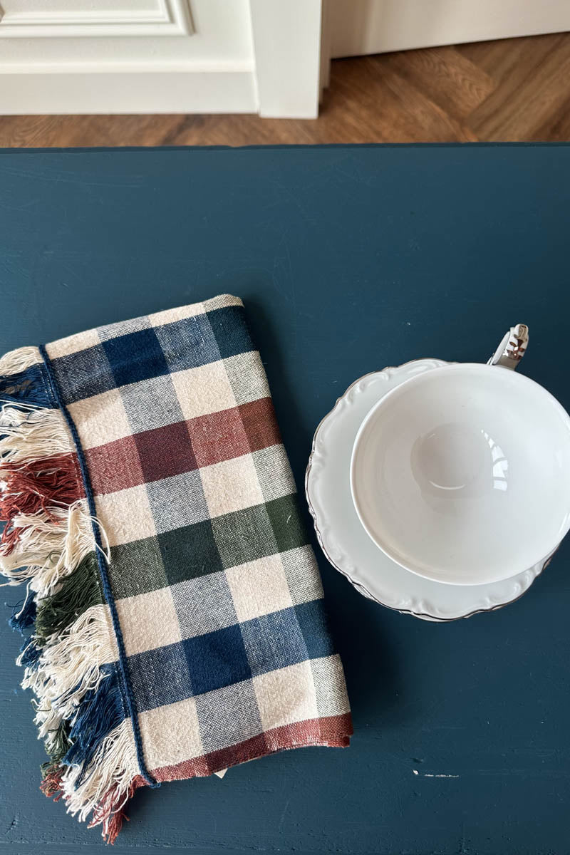 Plaid Napkin Set - Rust + Indigo