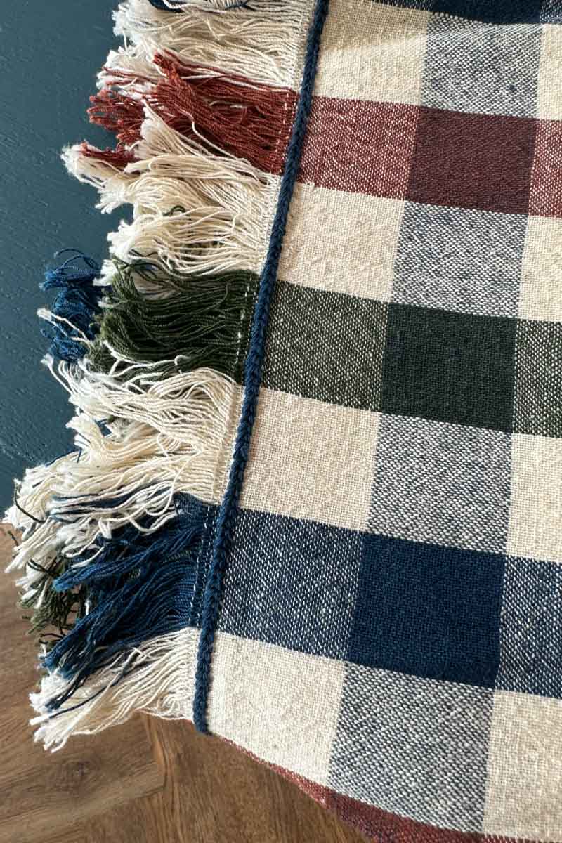 Plaid Napkin Set - Rust + Indigo