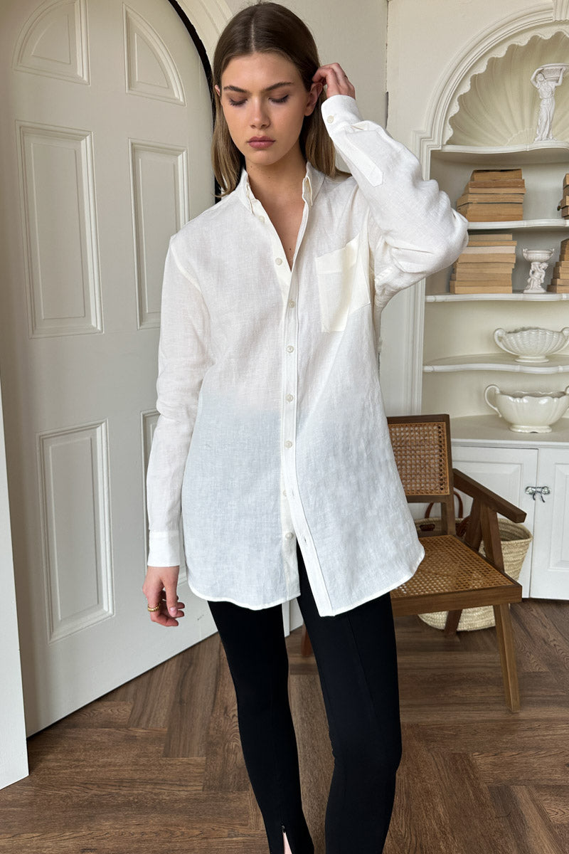 Ry Shirt Hem Tunic - Natural Linen