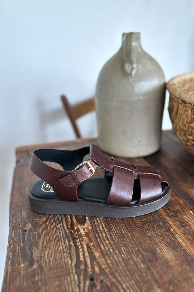 Fisherman Sandal - Chocolate Leather