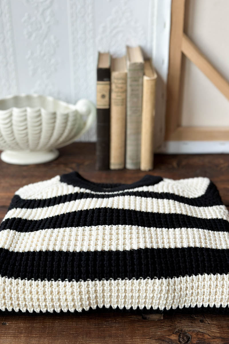 Ryan Heavy Sweater - Wide Stripe Black Organic