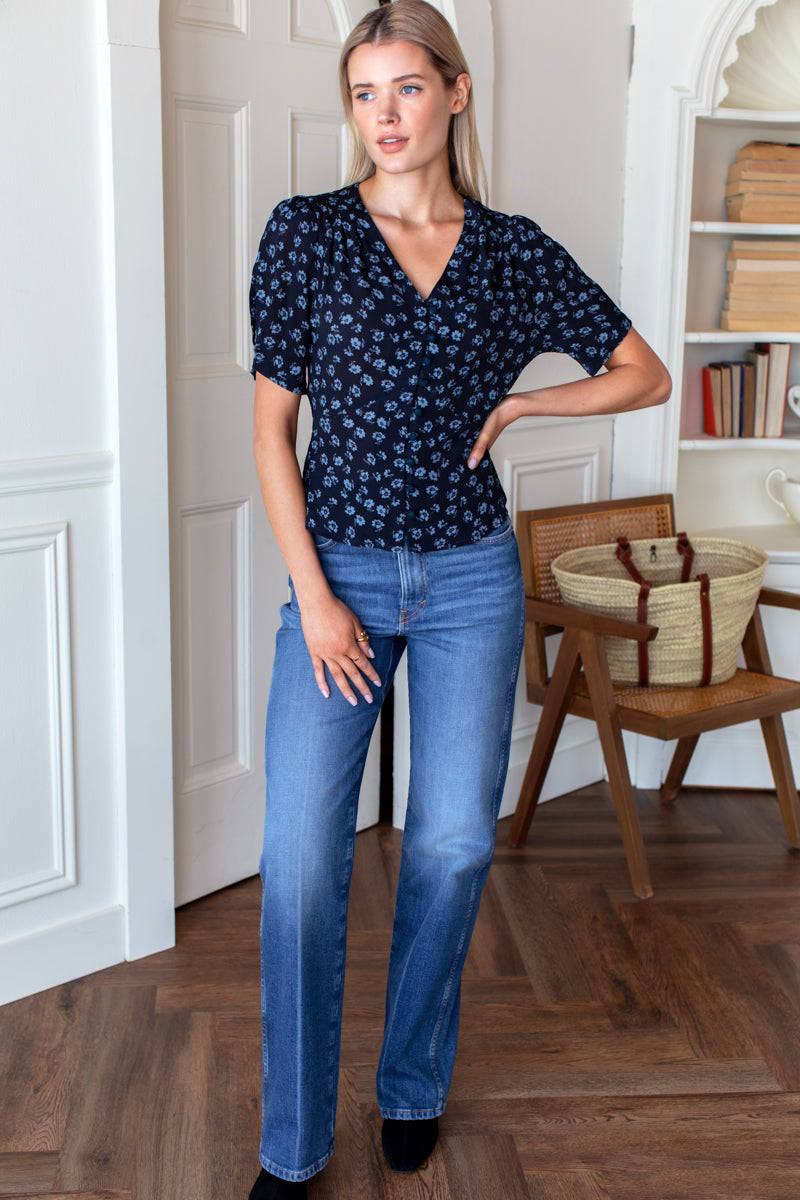 Lucyia Antique Top - Bea Flowers Midnight
