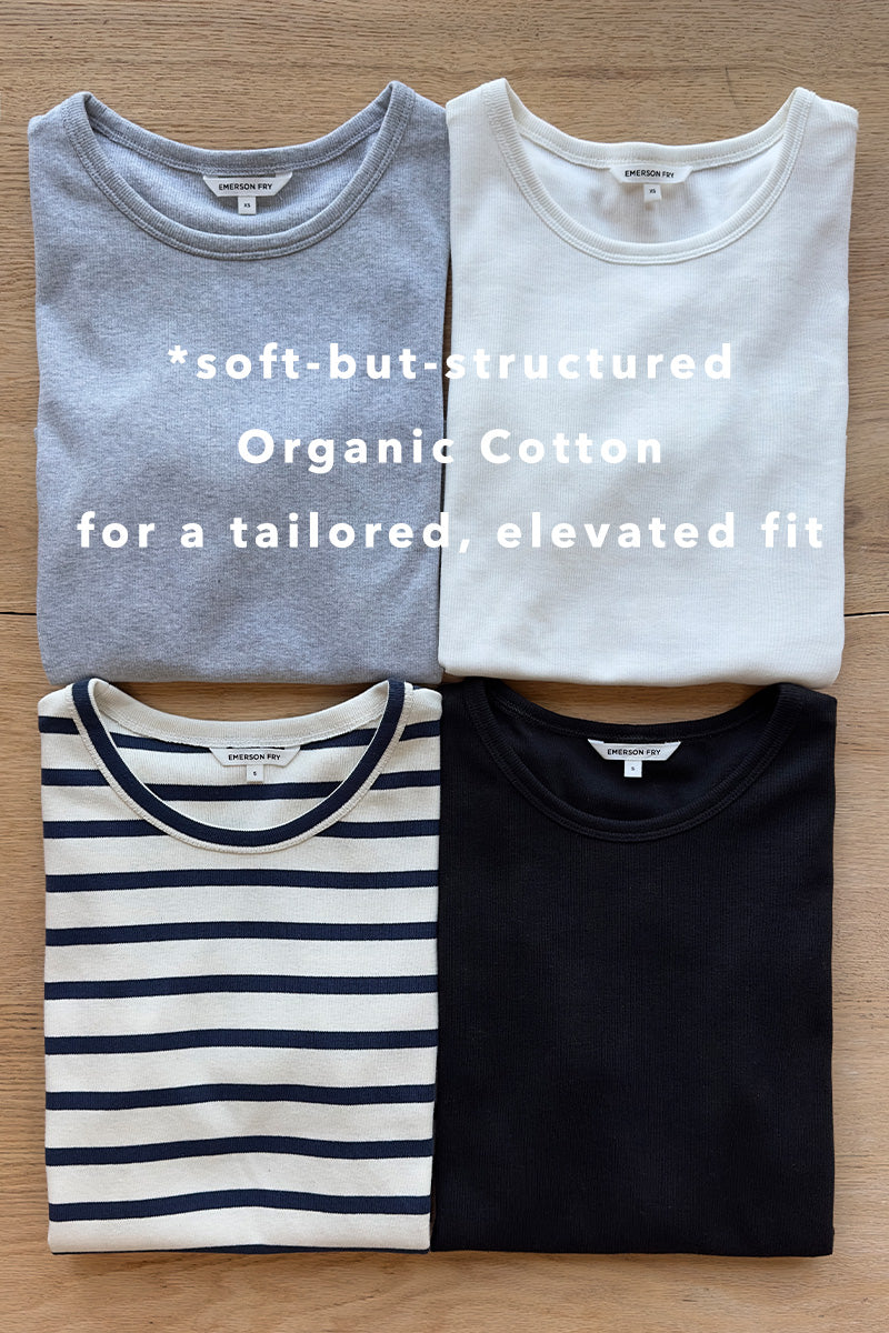 Organic Structured Tee - Grey Mix Rib Organic