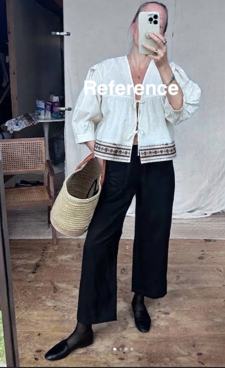Artist Overshirt - Dove White + Rustic Pear Embroidery