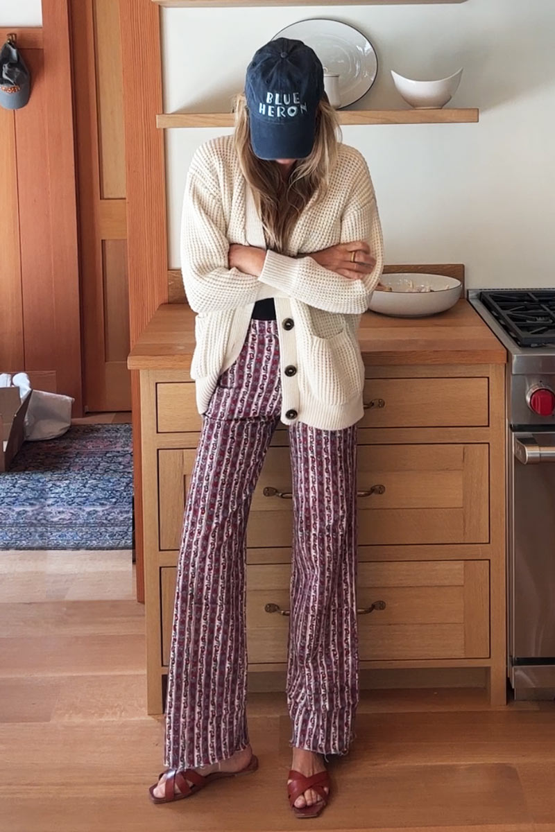 Everyday Pant - Vintage Floral Stripe Twill