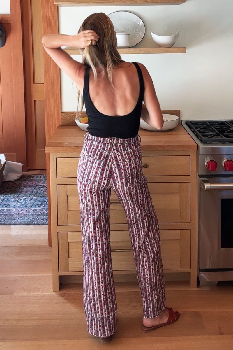 Everyday Pant - Vintage Floral Stripe Twill