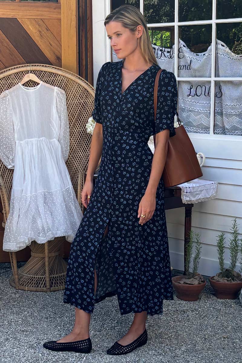 Lucyia Antique Dress - Bea Flowers Midnight