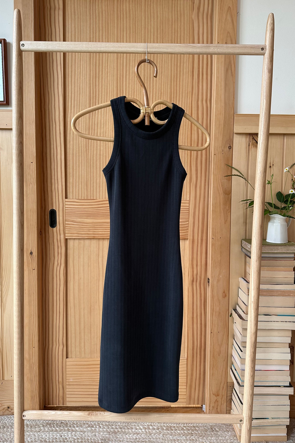 Racerback Dress - Black Rib