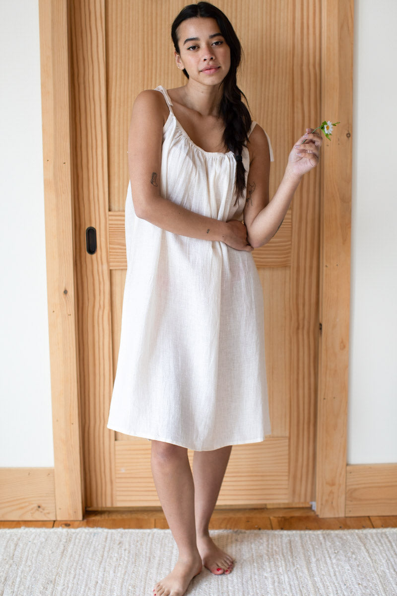 Mae Patch Pocket Dress - Salt Linen