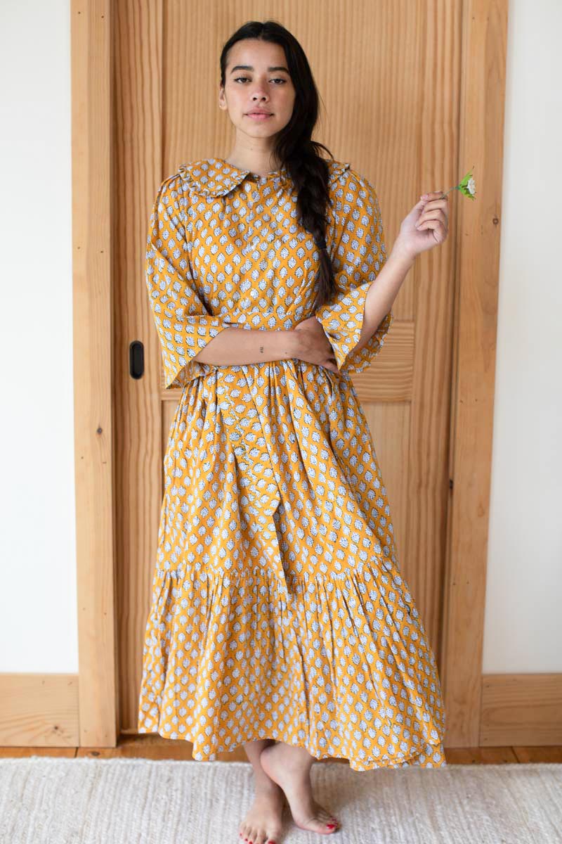 Anastasia Long Dress - Sisters Yellow Organic - Emerson Fry Anastasia Long Dress - Sisters Yellow Organic - Emerson Fry